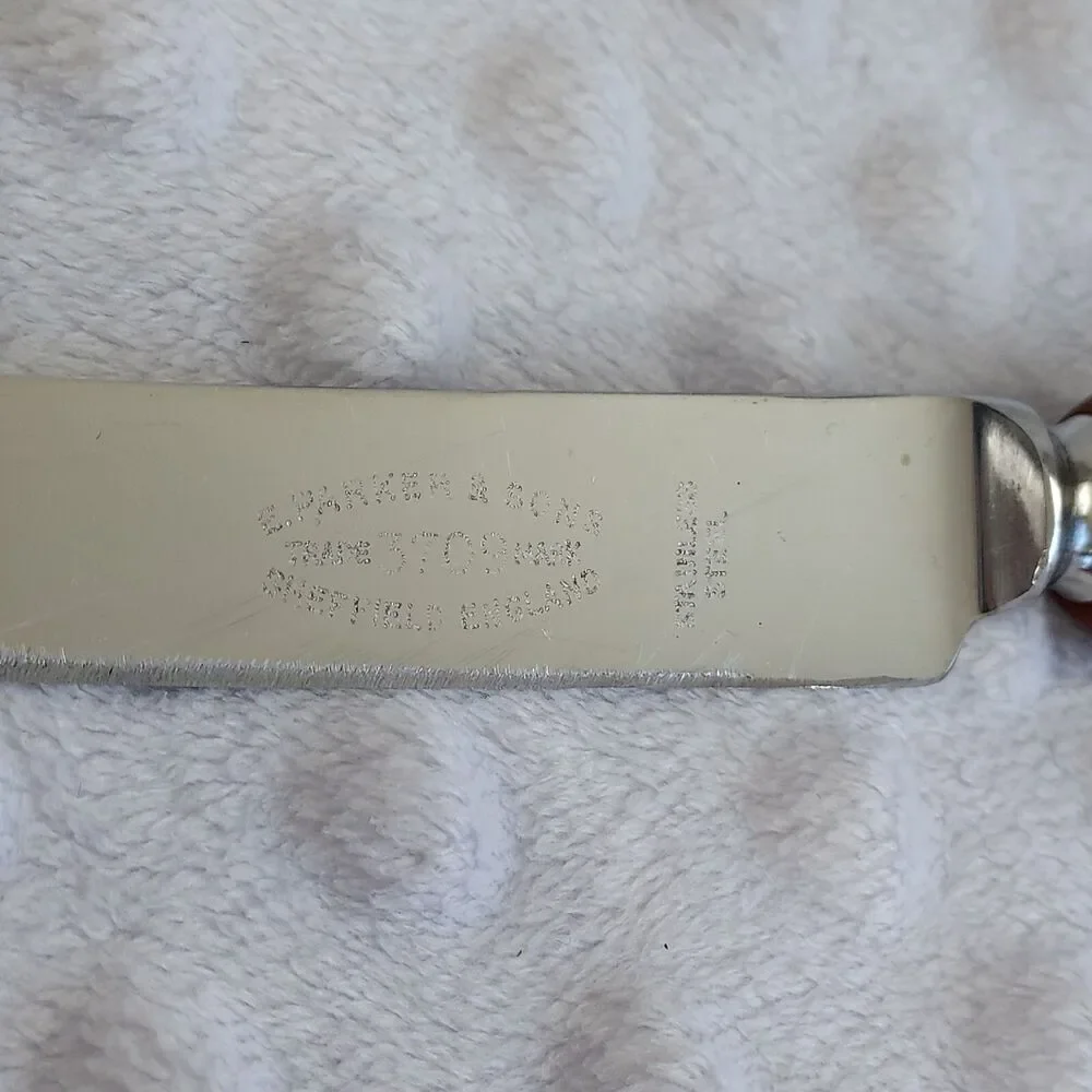 Vintage E Parker And Sons 3709 Sheffield England Horned Steak Knife Set Of 6